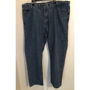 New Wrangler Relaxed Fit Five Star Premium Denim Blue Jeans Mens Size 46x32